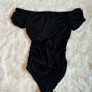Chic Off-Shoulder Black Bodysuit